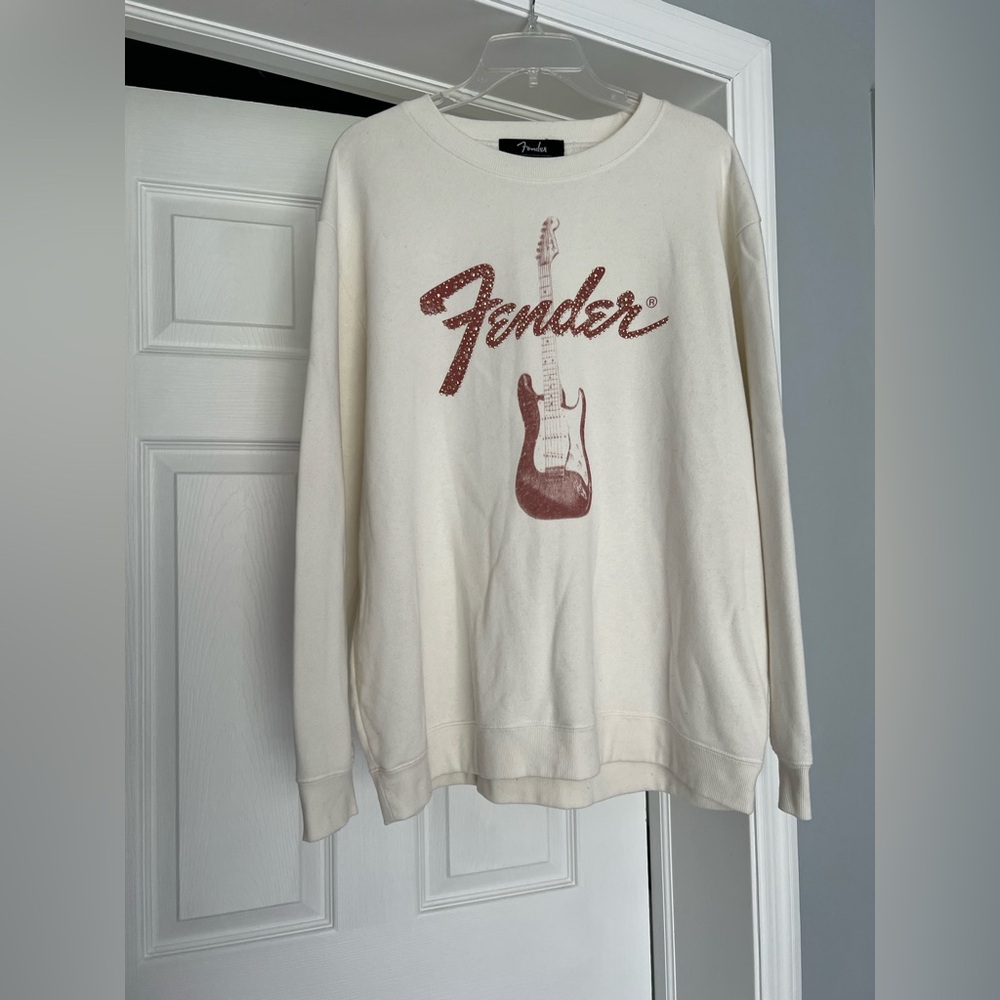 Fender Women's Cream Sweater with Guitar Design